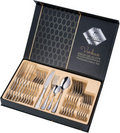 SET DE CUBIERTOS DORADOS 24 PCS
