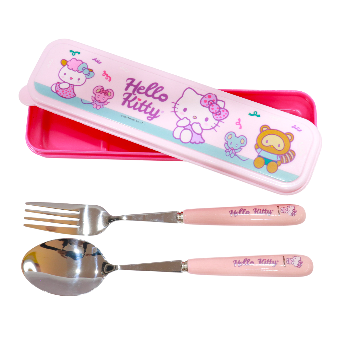 SET DE CUBIERTOS HELLO KITTY CUCHARA + TENEDOR