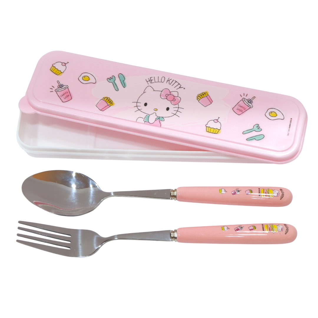 SET DE CUBIERTOS HELLO KITTY CUCHARA + TENEDOR